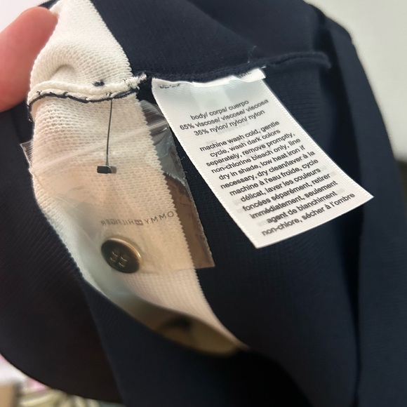 Tommy Hilfiger black and white striped scoop neck sweater - Picture 5 of 6